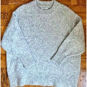 ZARA oversized mens grey fluffy sweater. Size small
